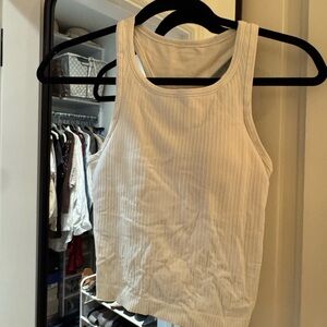 Lululemon Athletica Cream Ribbed Tank Top